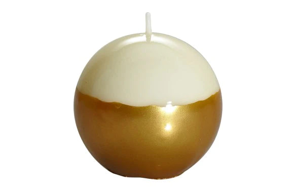 Sphere Ball Cream & Gold Candle