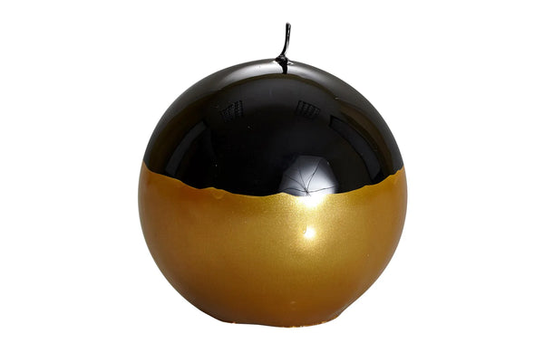 Sphere Ball Black & Gold Candle