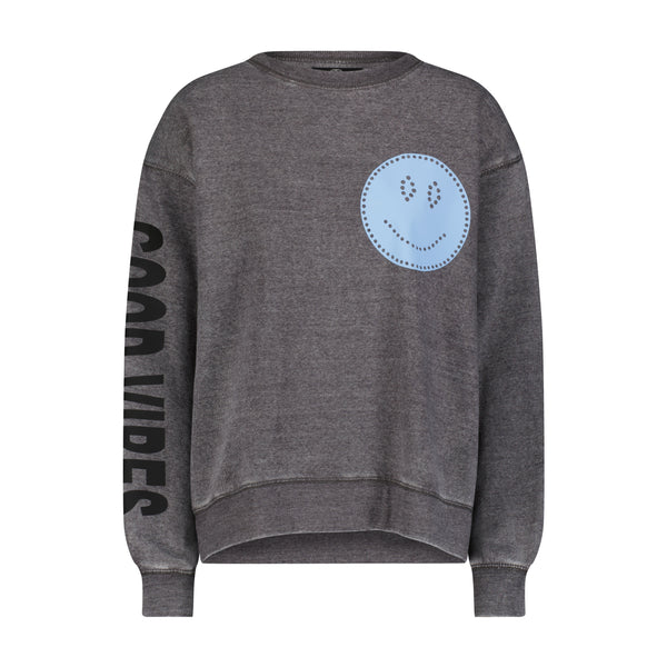 Good Vibes Blue Smile Crew Sweatshirt