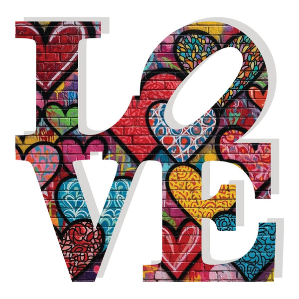 Love Acrylic Object Designer Shelf Decor Graffiti in Graffiti Hearts