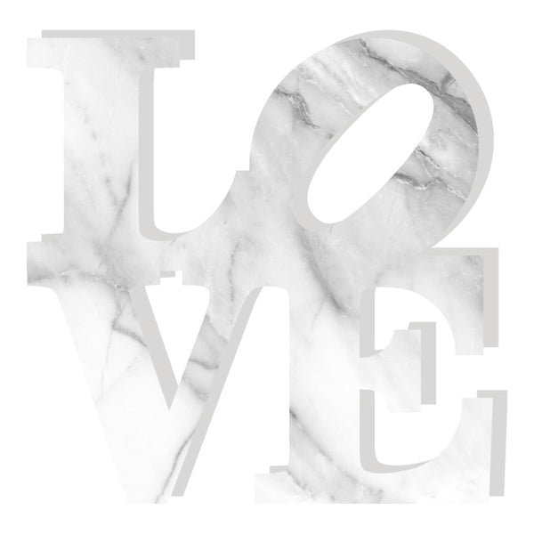 Love Acrylic Object Designer Shelf Decor Whites in White Marble