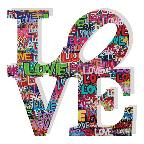 Love Acrylic Object Designer Shelf Decor Graffiti in Love Graffiti