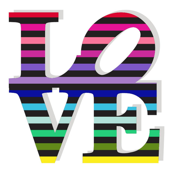 Love Acrylic Object Designer Shelf Decor Rainbow in Rainbow Lines