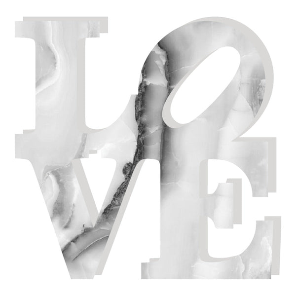 Love Acrylic Object Designer Shelf Decor Whites in White Black Stone