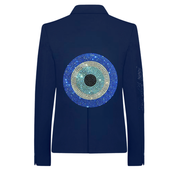 Crystals Evil Eye Blue Blazer SAMPLE SALE