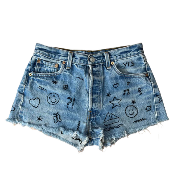 Denim Hand Embroidered OG Shorts - Levi’s 501 SAMPLE SALE
