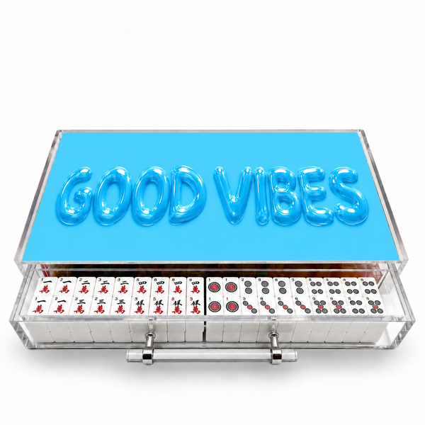 Good Vibes Bubble Effect Acrylic Mahjong Case