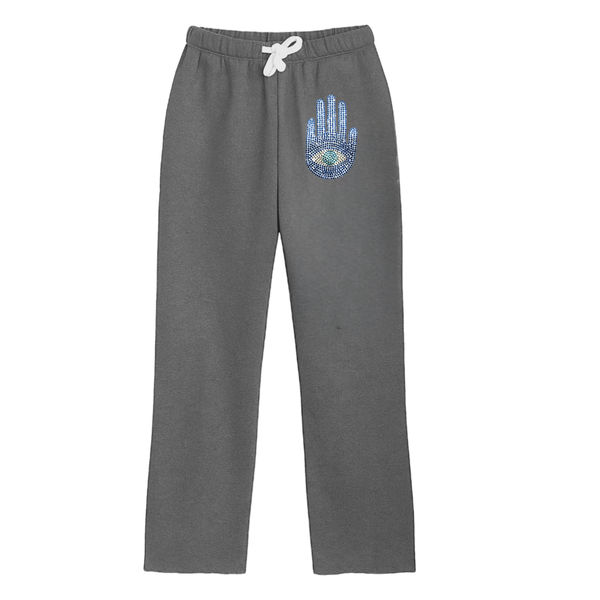 Hamsah Crystals Sweatpants White SAMPLE SALE