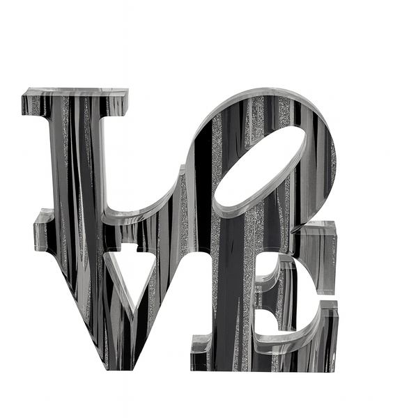 Black Stripe Acrylic LOVE Shelf Decor