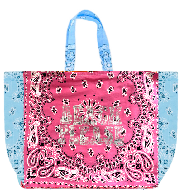 Love Crystal Reversible Bandana Shopper Tote