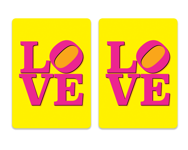 Cards-plastic PVC playing cards LOVE block letters