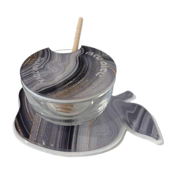 Apple Honey Dish Set – Glass Bowl,