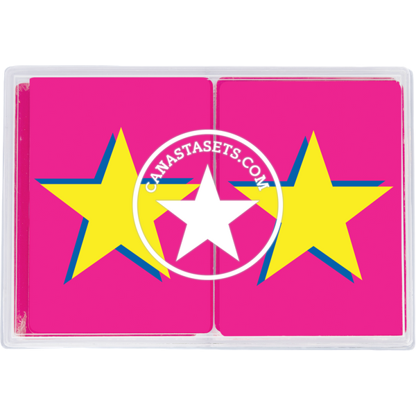 Cards-plastic PVC playing cards Star on pink  background