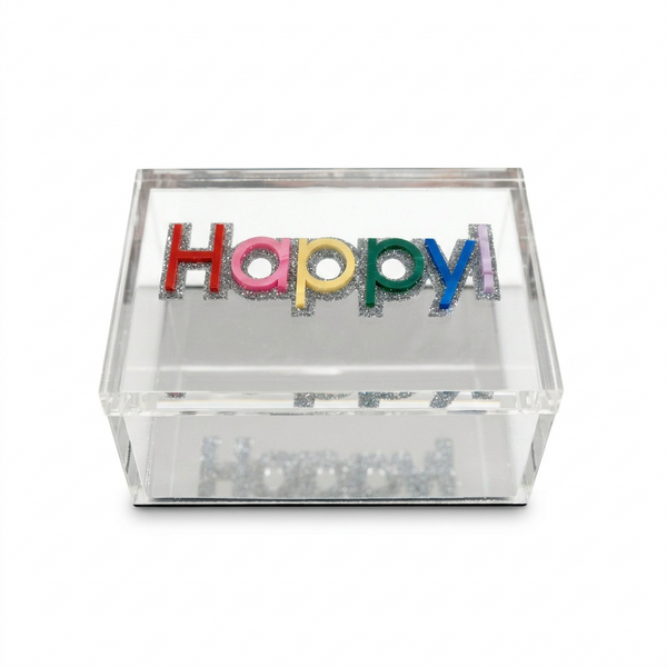 Acrylic Lucite Box – Happy