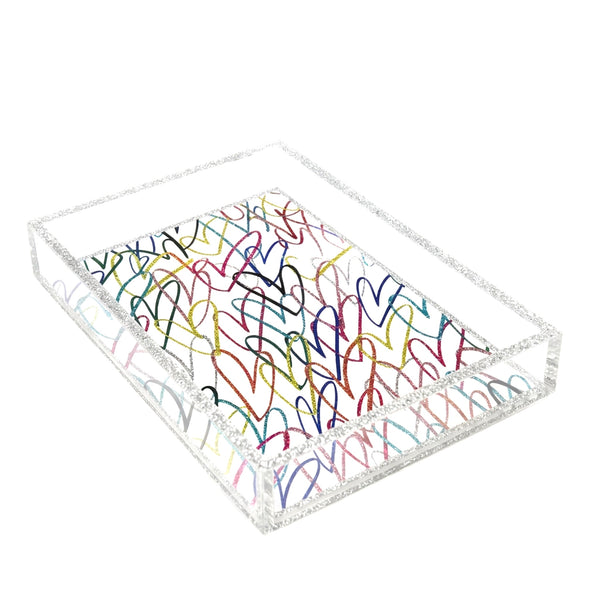 Acrylic Tray - Random Hearts