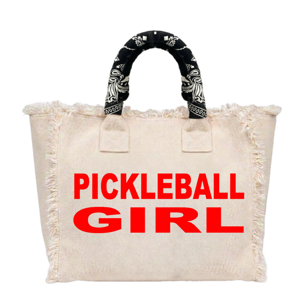 Pickle Ball Canvas Fringe Bag