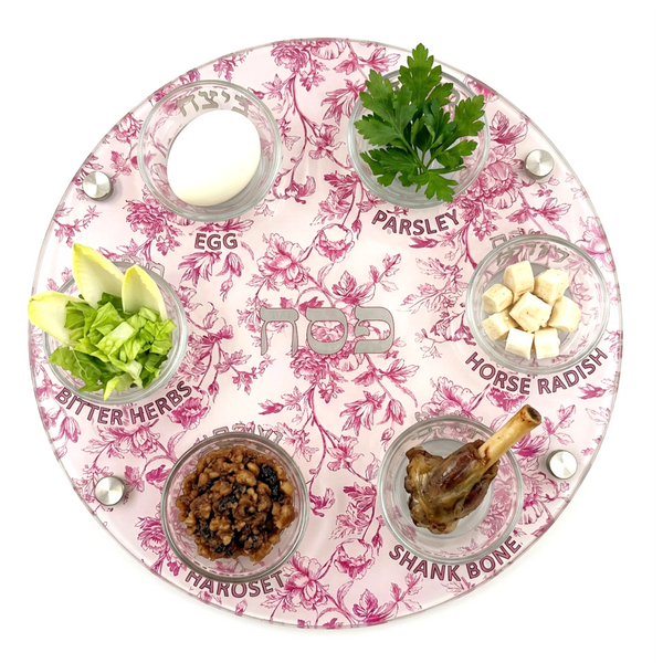 Acrylic Passover Seder Floral Plate