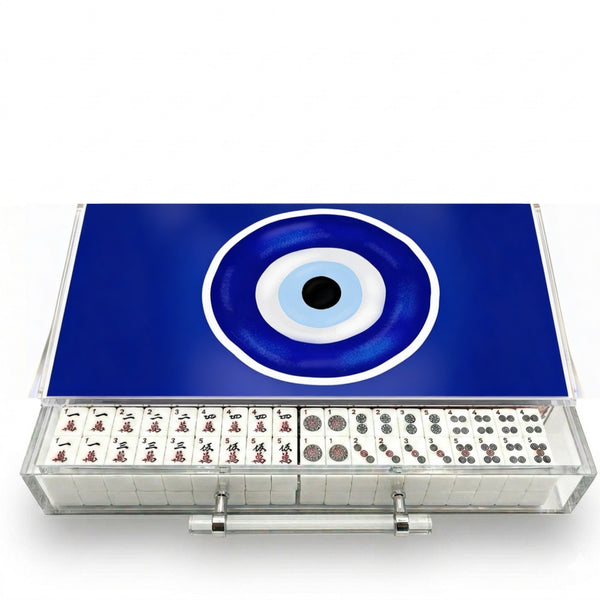 Mahjong Set Evil Eye Navy - Acrylic