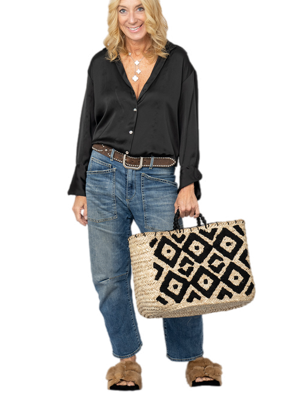 Mink Slide Sandals Shoes   - Natural 'n' Black