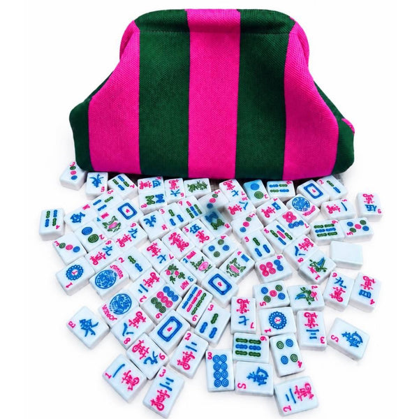 The Chic Pink Mahjong Set with Pouch