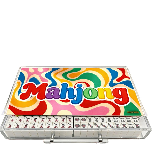 Groovy Swirl Acrylic Mahjong Case (Customizable)