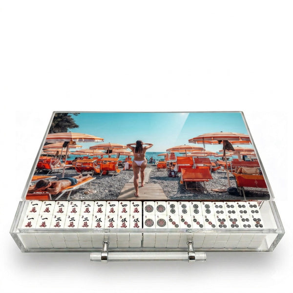 Mahjong Set Beach Scene 2 - Acrylic