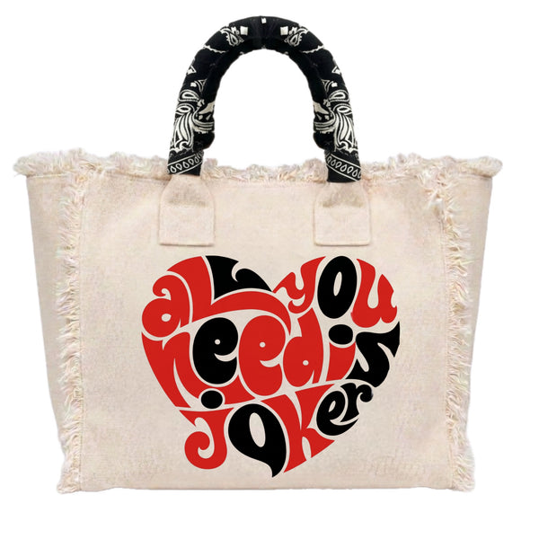 All You Need Jokers Canvas Fringe Bag