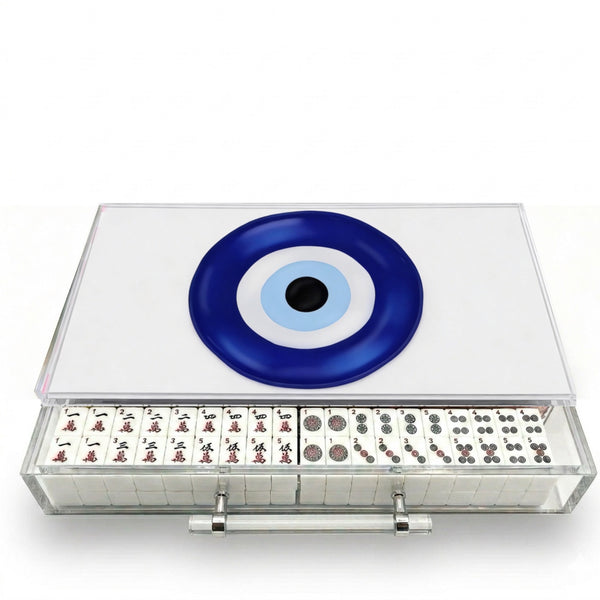 Mahjong Set Evil Eye White - Acrylic