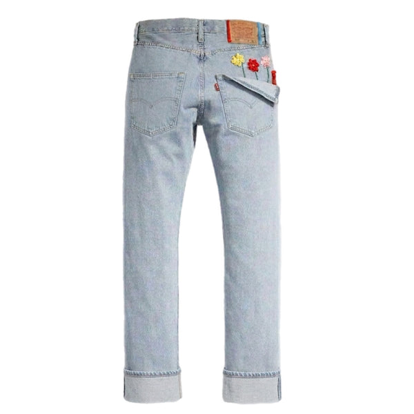 Hand Embroidered Levi's Vintage Jeans – Back Pocket Flowers