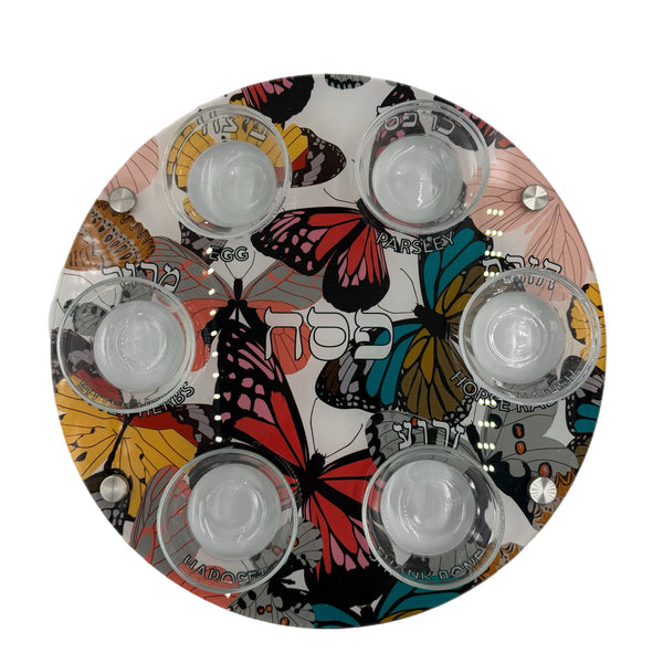 Acrylic Butterflies Passover Seder Plate