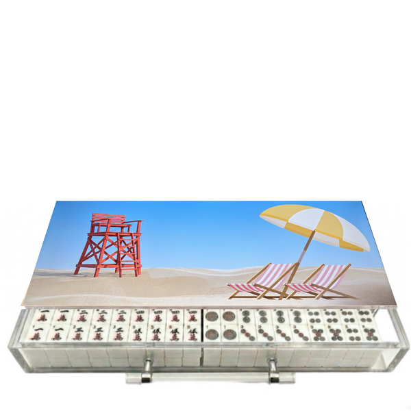 Beach Plain Mahjong Acrylic Mahjong Case (Customizable)