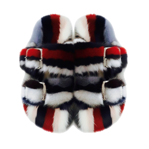 Mink Slide Sandals Shoes   - Multi red Classic