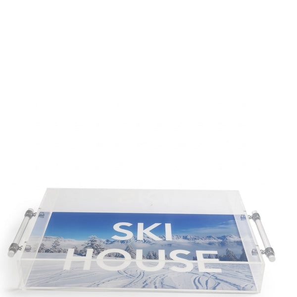 Ski Tray with Metal Handles