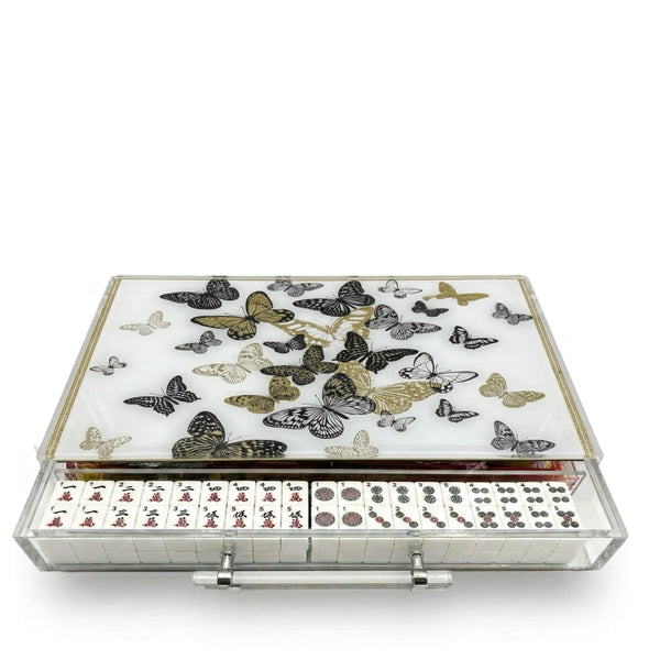 Mahjong Set Gold Butterflies - Acrylic