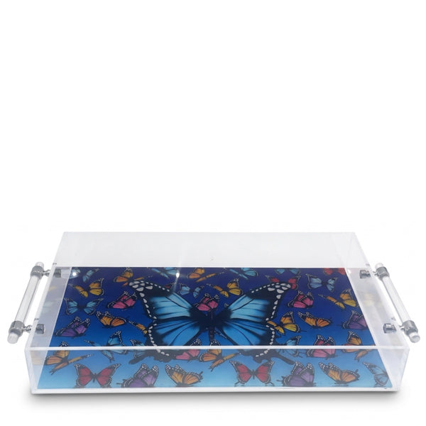 Bright Blues Butterflies New with Handle