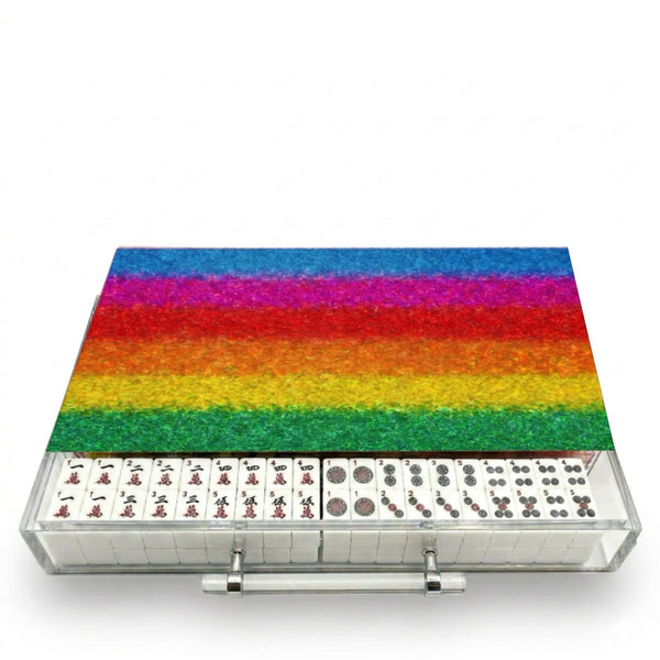 Mahjong Set Glitter Rainbow  - Acrylic