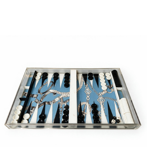 The Scarf Print Equestrian Acrylic Backgammon Set