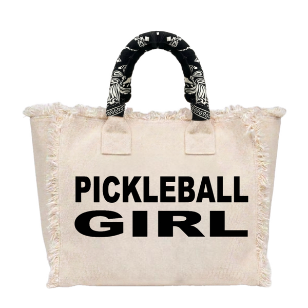 Pickle Ball Canvas Fringe Bag