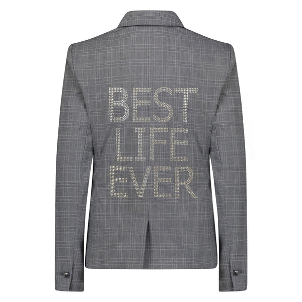 Blazer Best Life - Black Plaid