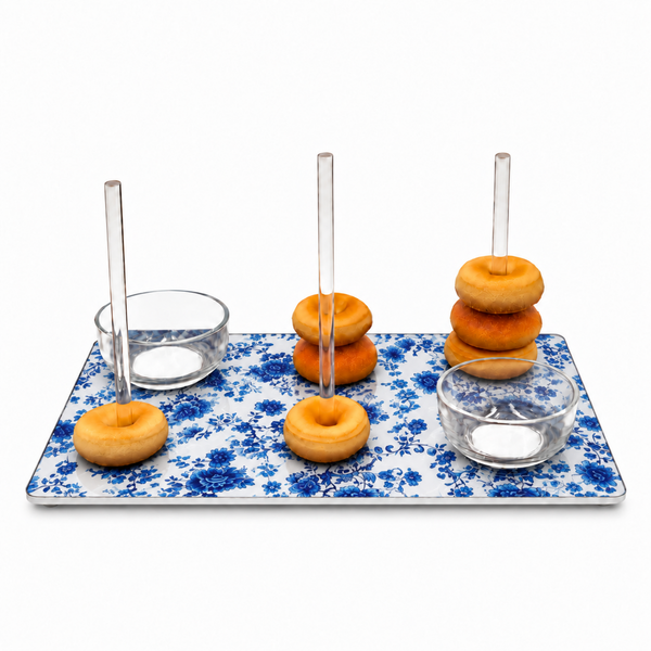 Bagel & Charcuterie Tray- Blue Patterns