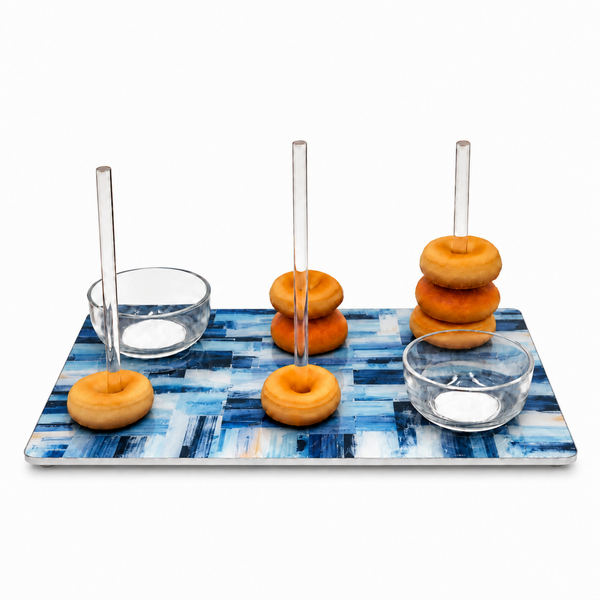 Bagel & Charcuterie Tray- Blue Patterns