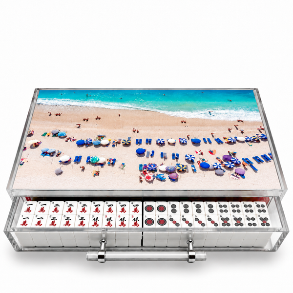 Mahjong Set Beach Scene - Acrylic