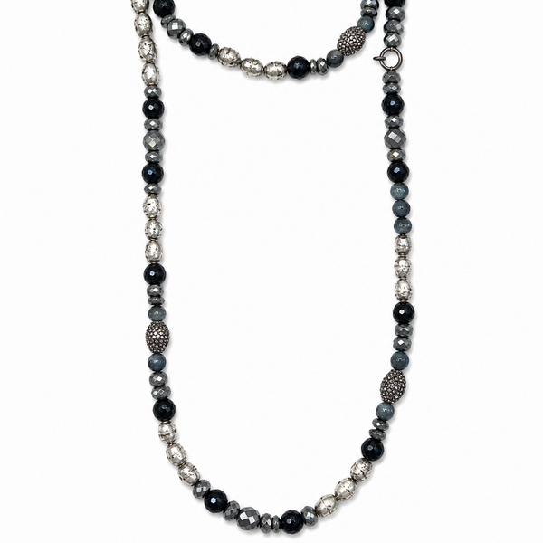 Hipchik Pyrite & Rhinestone Mixed Bead Necklace