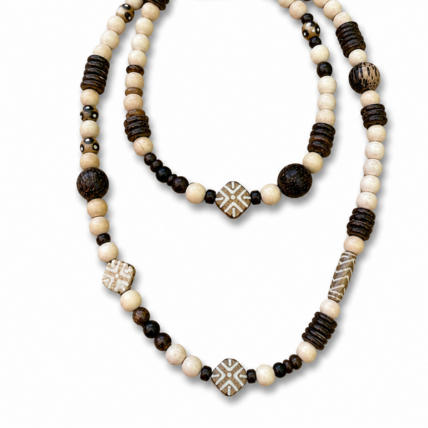 Hipchik Handcrafted Multi-Bead Layered Strand Necklace