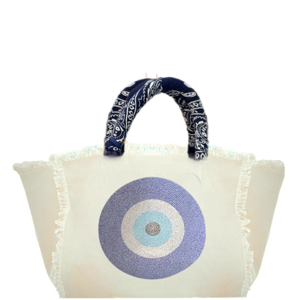 Evil Eye Fringe Canvas Bag