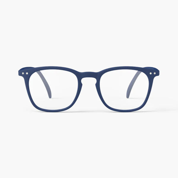 Blue eyeglasses on a white background