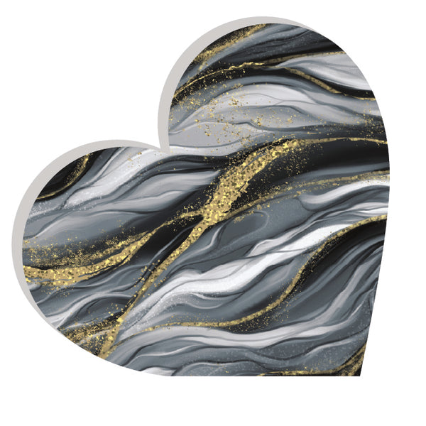 Grey Gold Heart Block