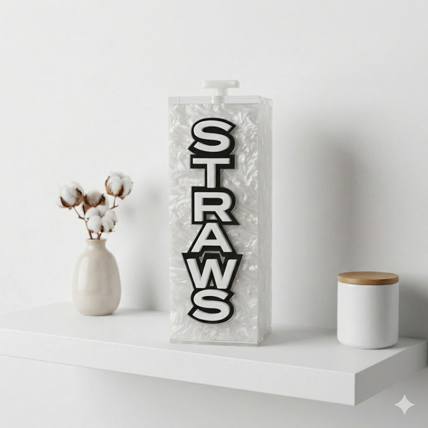 Acrylic Canister Collection – Straws Ribbon