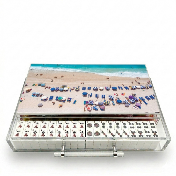 Mahjong Set Beach Scene - Acrylic