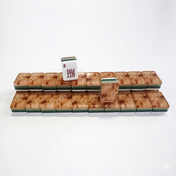 Luxury Acrylic Mahjong Set – Wood Grain